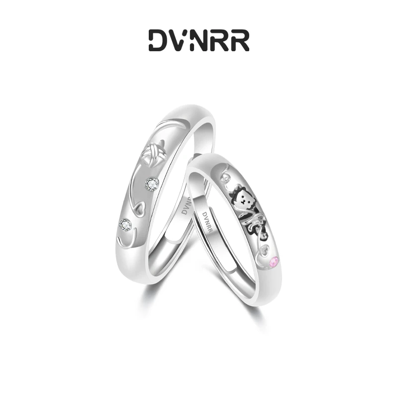 铜合金合成锆石戒指 DVNRR喵呜绒团团 设计师原创简约甜美对戒