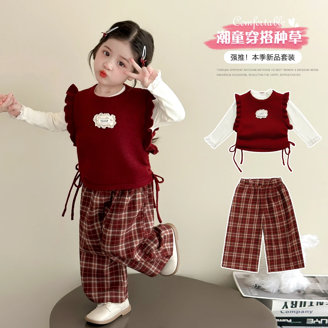 2025年款衣服儿童女童套装三件套秋装洋气女宝宝小童韩系童装秋款