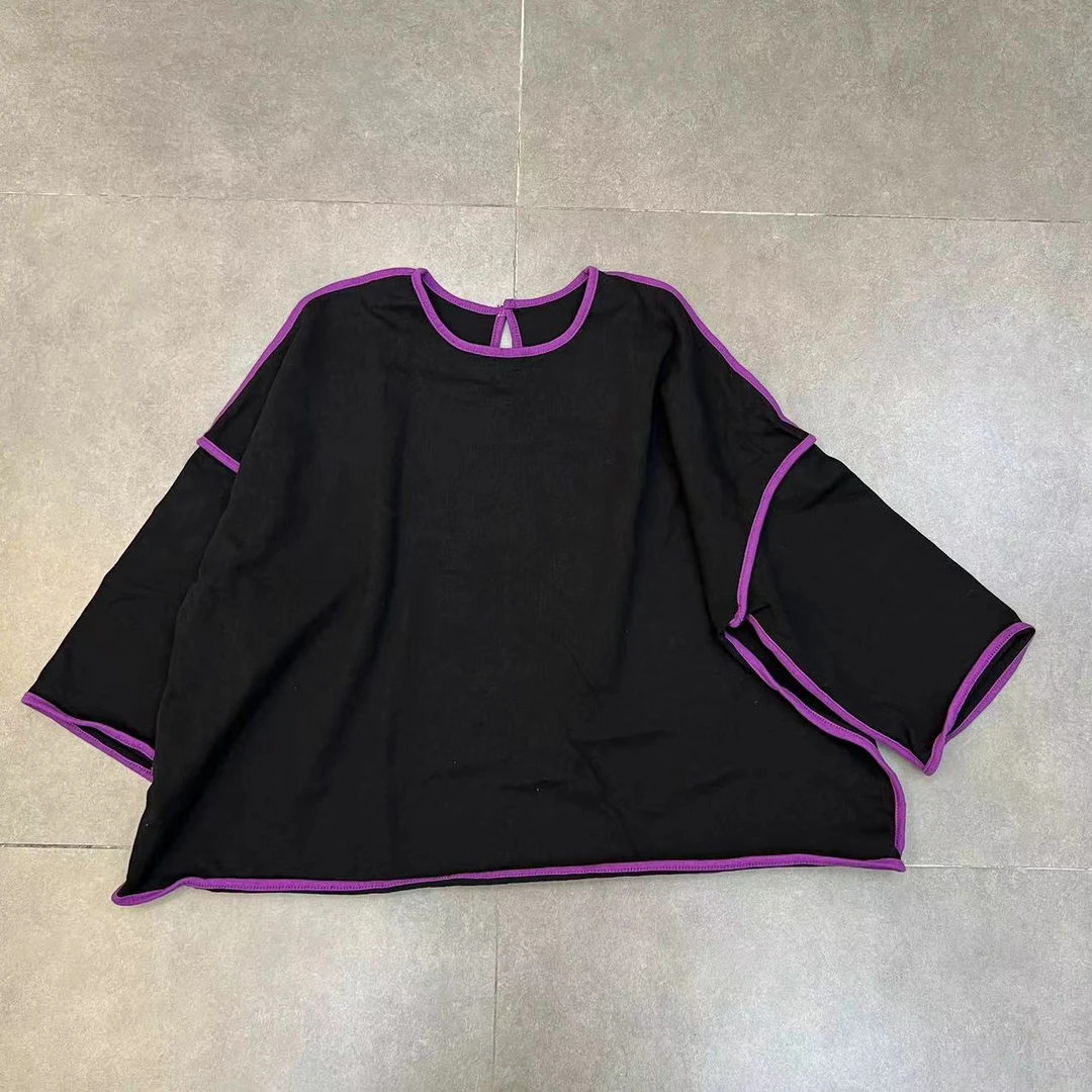 【小七分享】原创撞色包边T恤6302