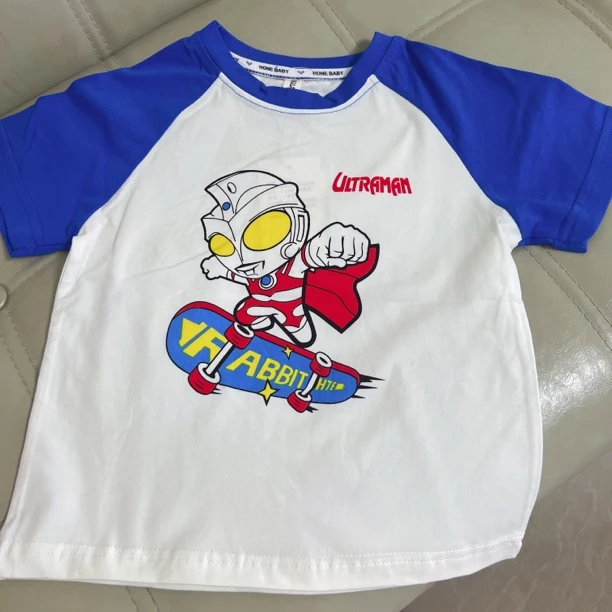 男童夏装纯棉滑板车插肩袖2025衣服短袖