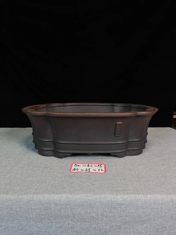 徐洲杰高温盆，双线双抽角盆，超薄胎，高端盆景必备，上手轻薄