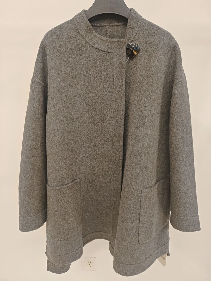 复古羊毛大衣时尚休闲百搭羊绒半高领秋冬TY24W005