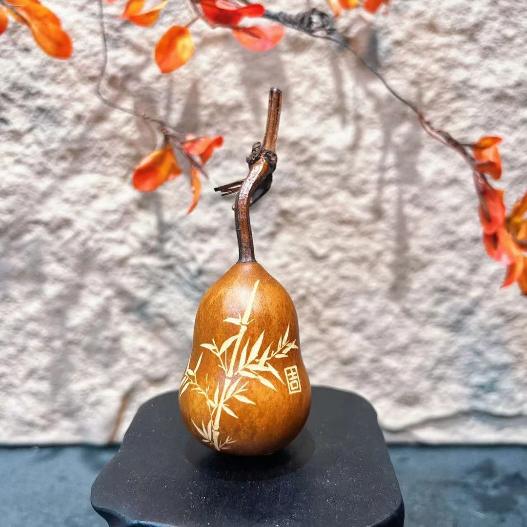 非遗大漆手工雕刻天然葫芦文玩福禄摆件天然