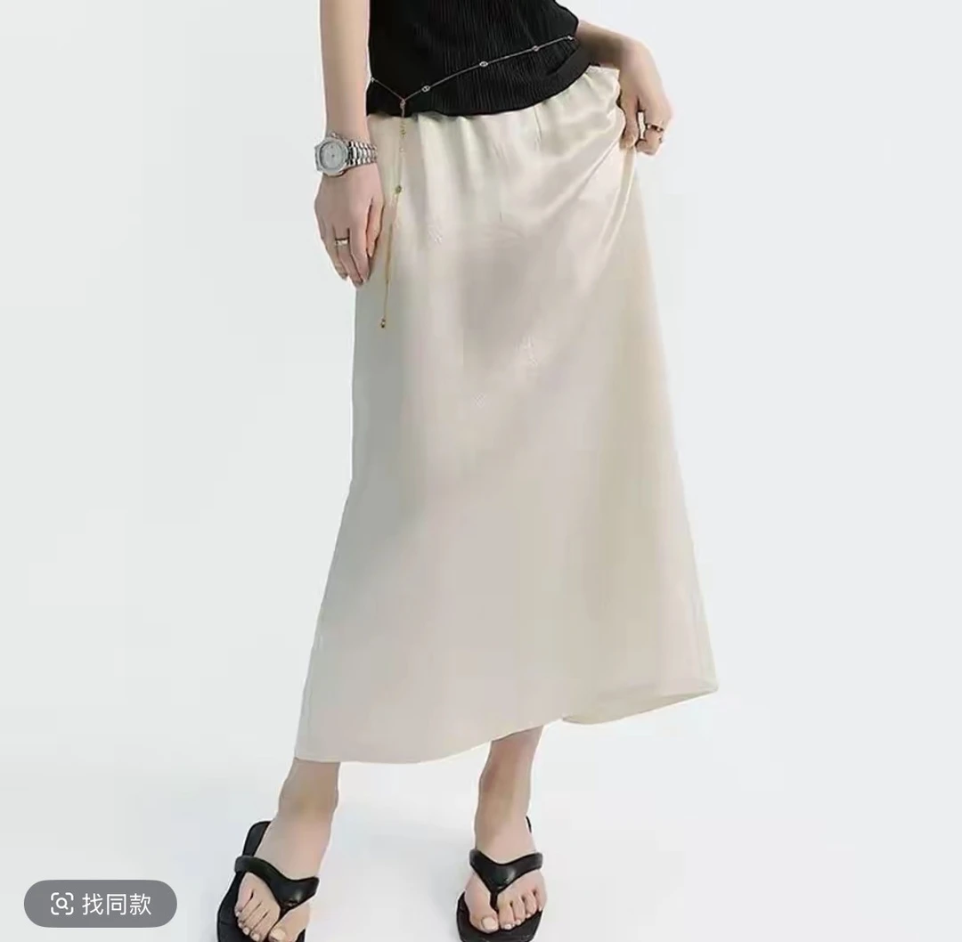 【爽爽】夏季新款缎面半身裙