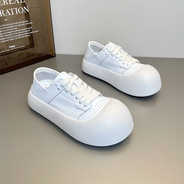 SGIRL TWTW百搭小众鞋子2025今年流行丑萌大头厚底小白鞋两穿板鞋