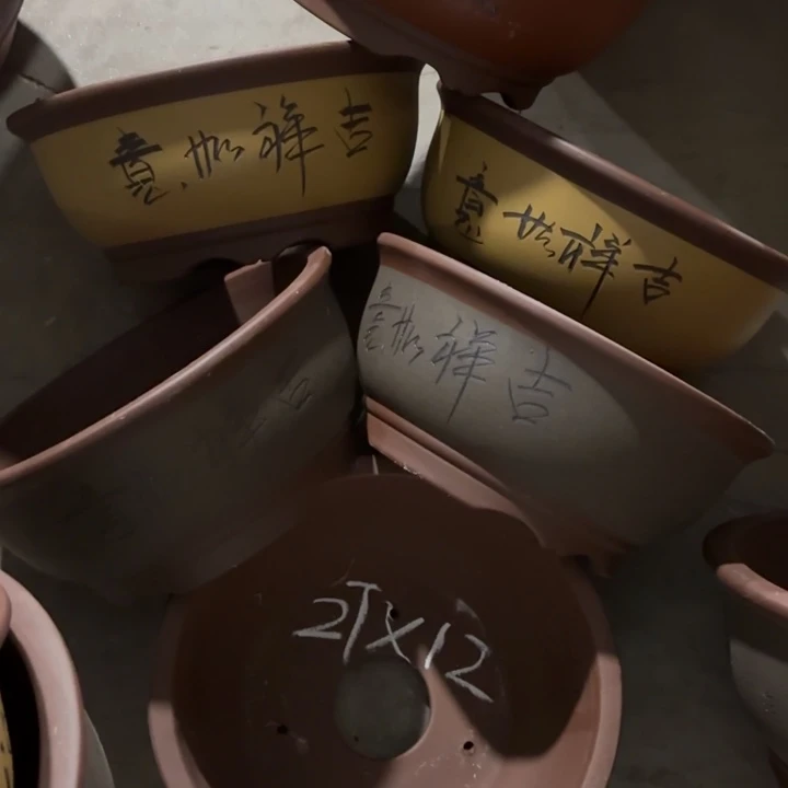 紫砂花盆100-6。 27-12。