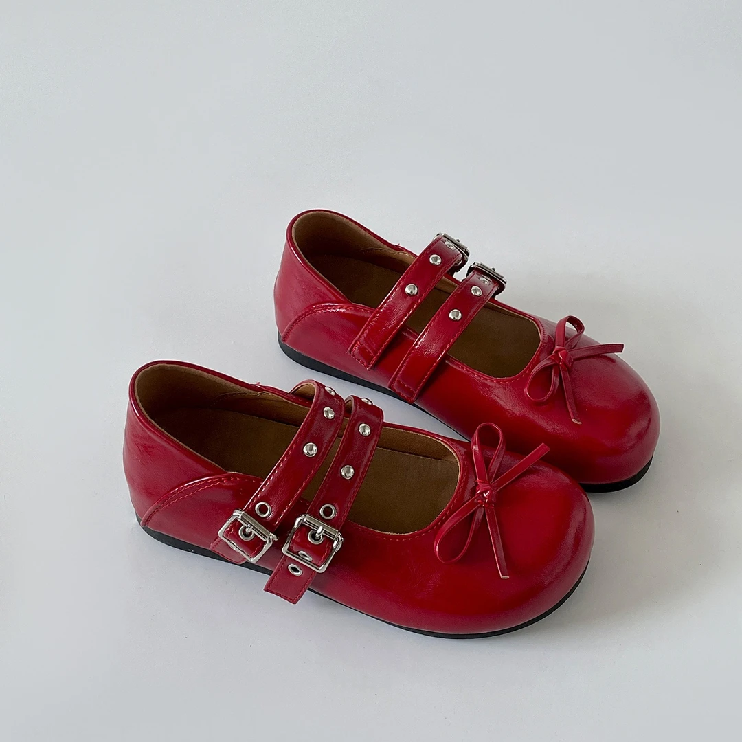 红色复古法式玛丽珍鞋女2025夏新款平底内增高配裙子百搭浅口单鞋