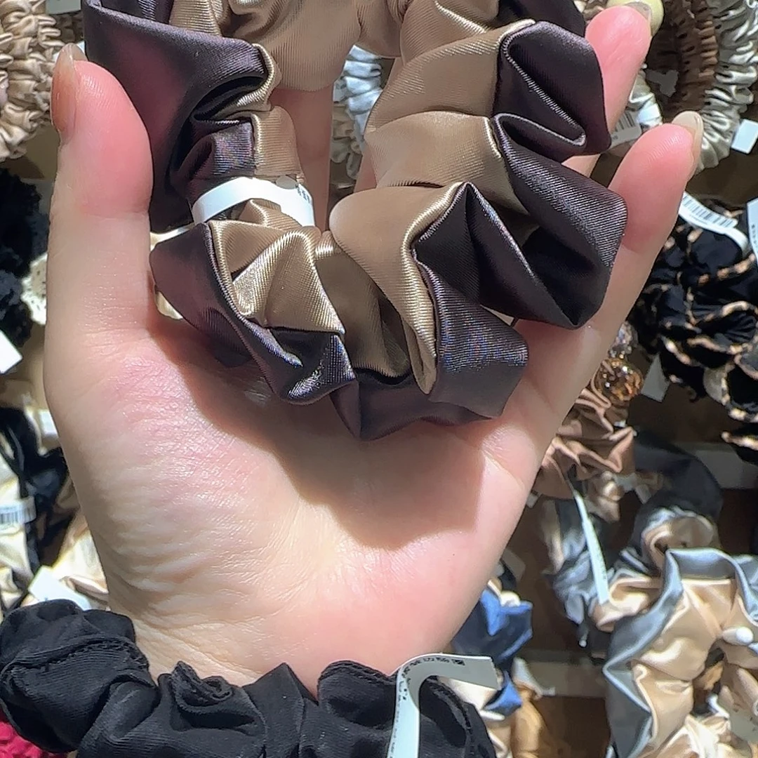 非金属皮质拼色面膜发圈