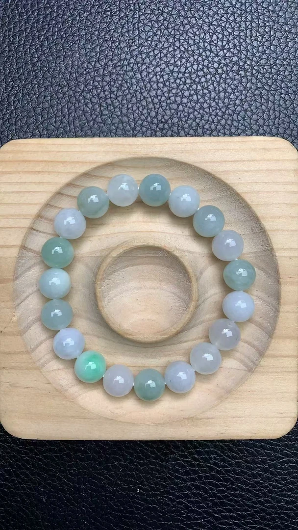 纯天然缅甸翡翠A货手串卡10 3号