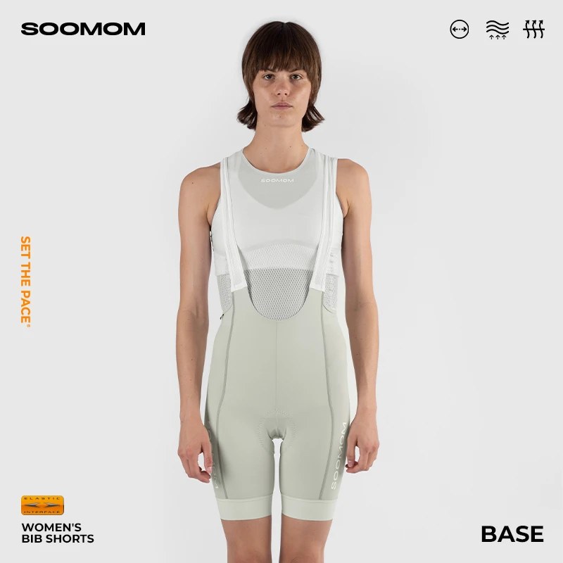 SOOMOM | BASE 双箭头女士背带骑行短裤四分裤公路山地自行车透气