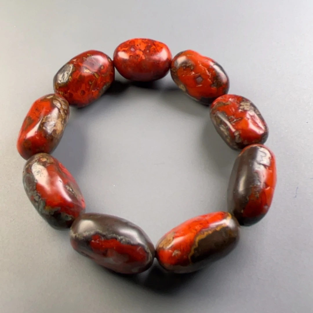 南红玛瑙天然原矿杨柳阿东寨老南红随形单圈未镶嵌勒**风
