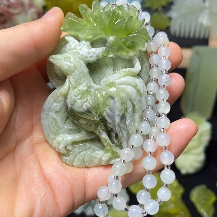蛇纹石玉未镶嵌发饰