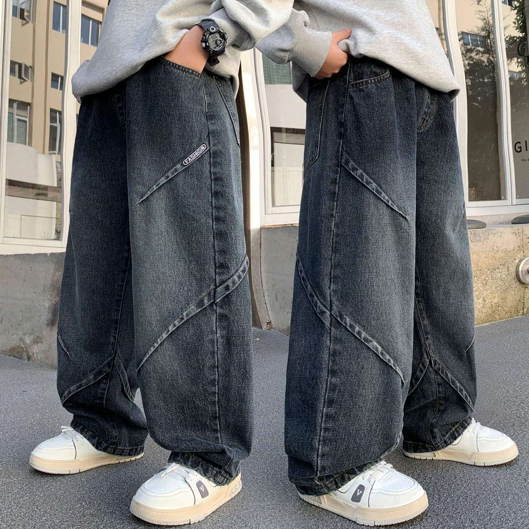 男童裤子秋装儿童洋气宽松牛仔裤2025新款春秋季大童休闲长裤男孩