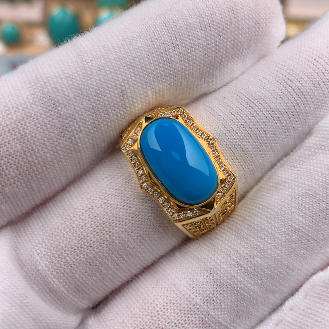 绿松石18K金镶嵌发饰