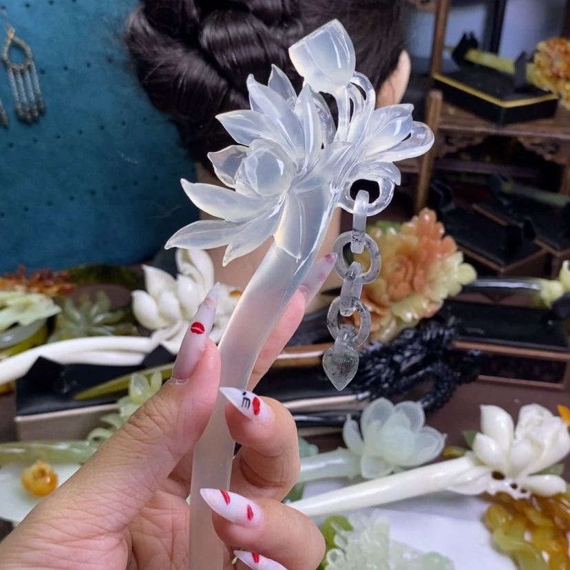【闪购商品】岫玉未镶嵌发饰子*