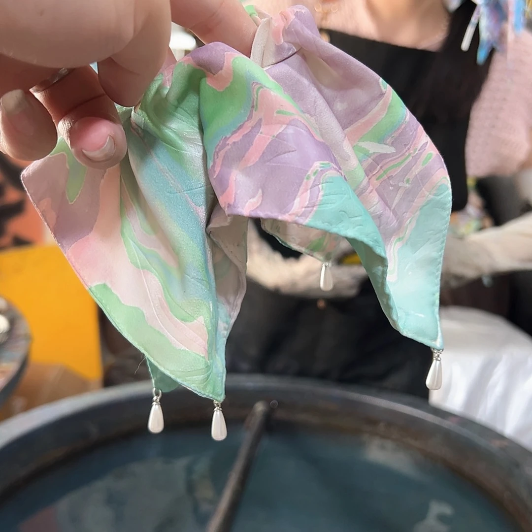 412珍珠发圈绿地葡萄纹