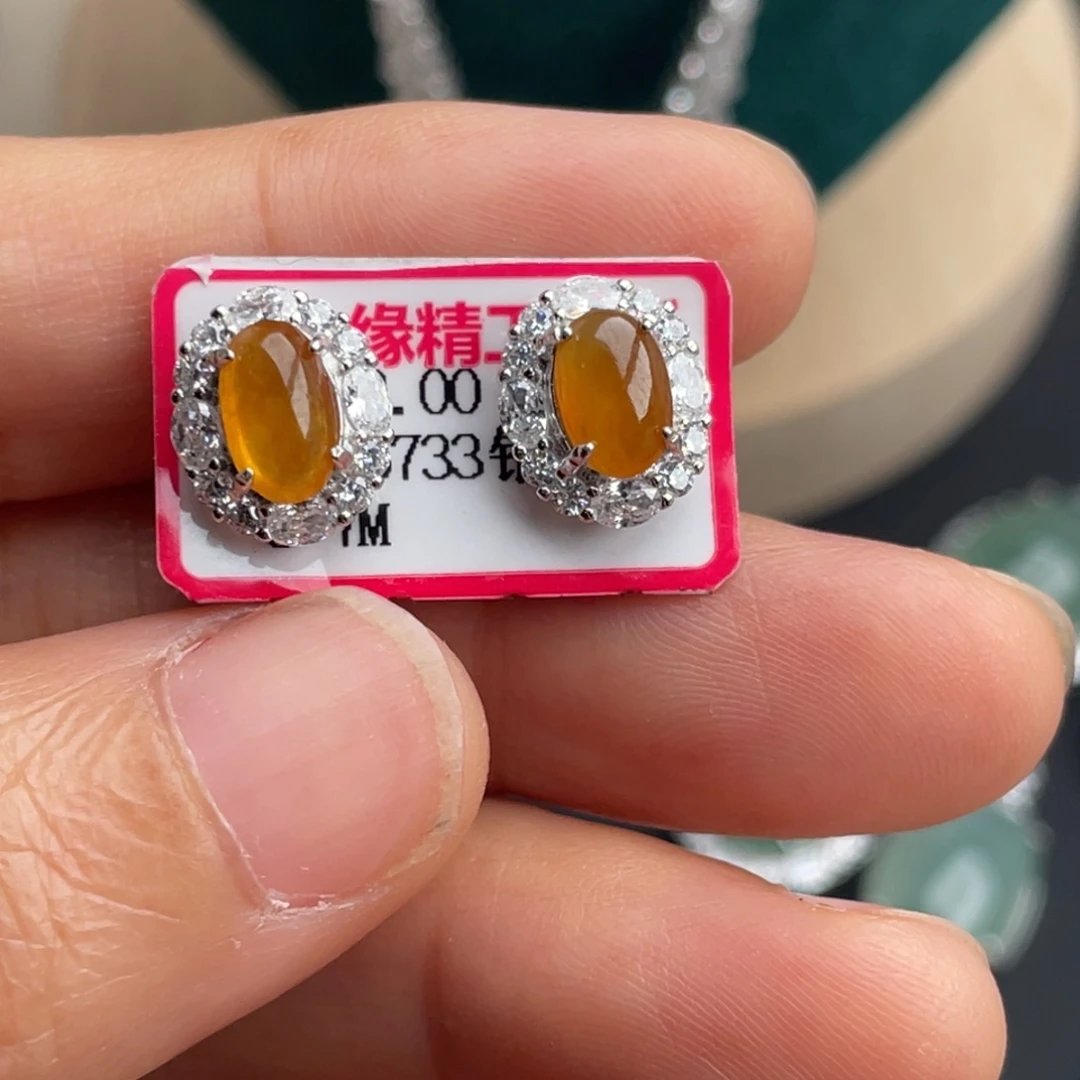 翡翠银S925镶嵌吊坠(不含链)