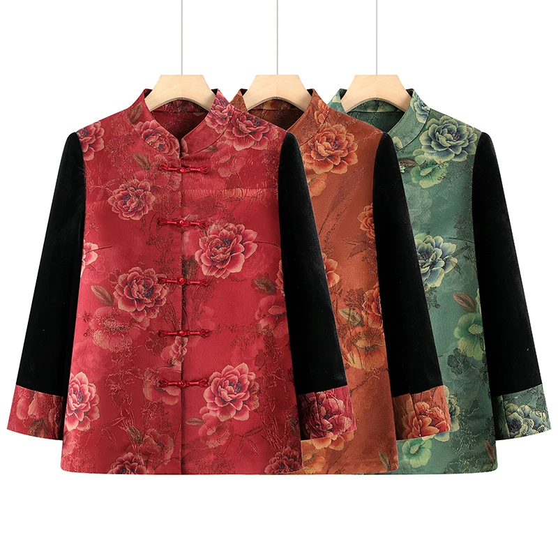 中老年人秋装外套奶奶衣服老太太唐装70-80岁妈妈春秋上衣2509