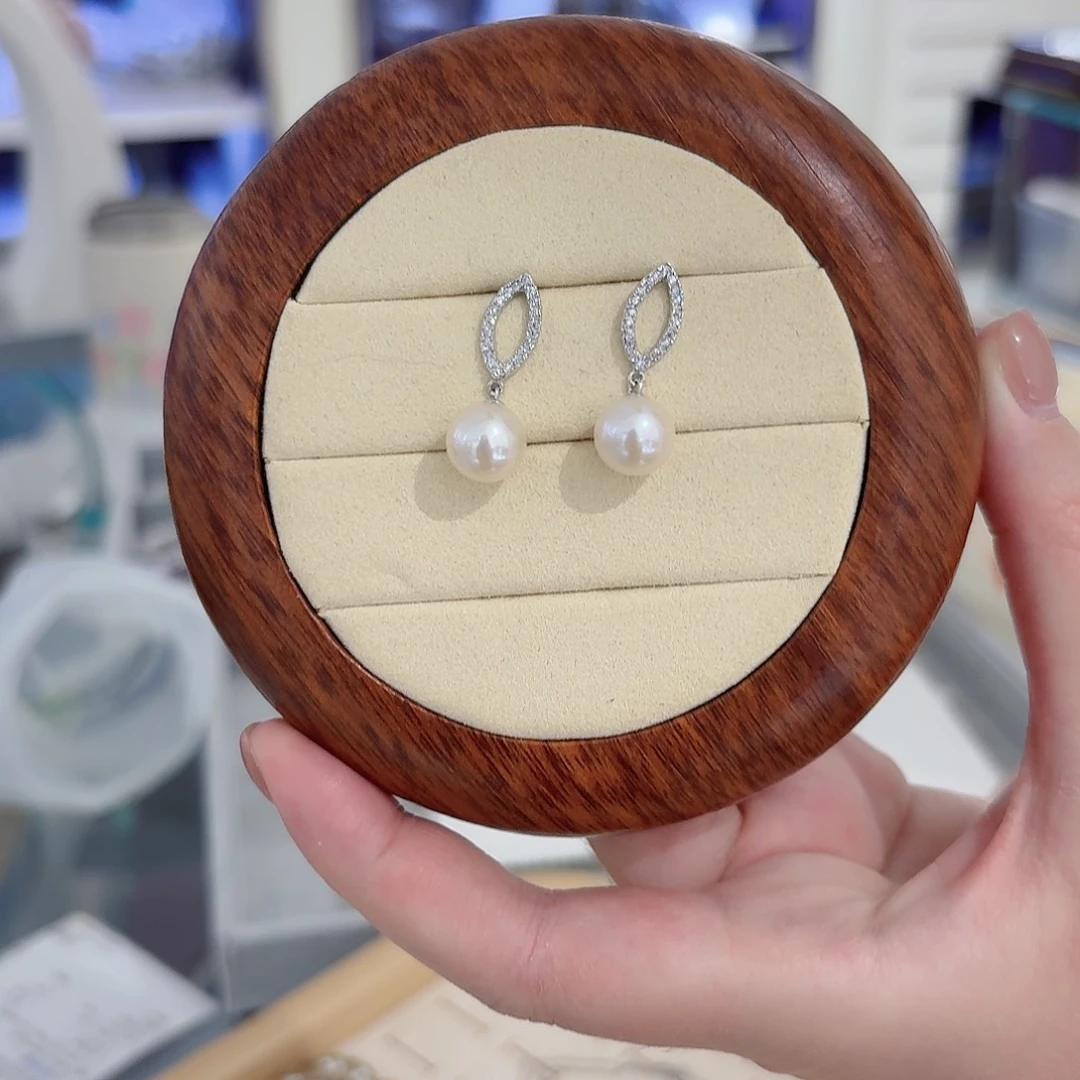 淡水珍珠耳饰银S925镶嵌