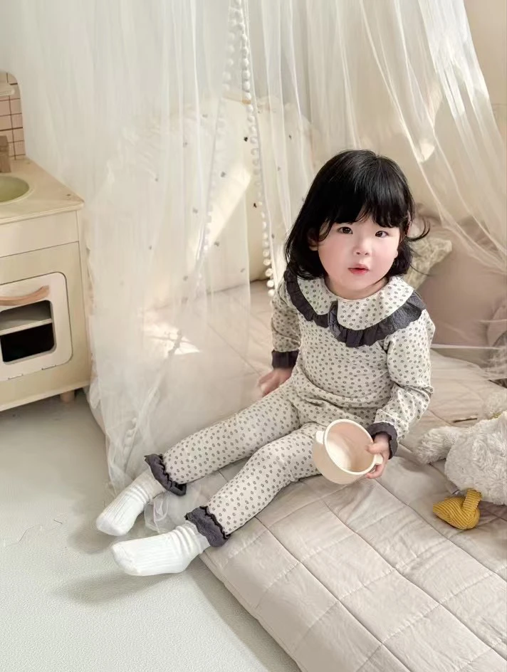 秋季微弹棉质碎花家居高腰护肚