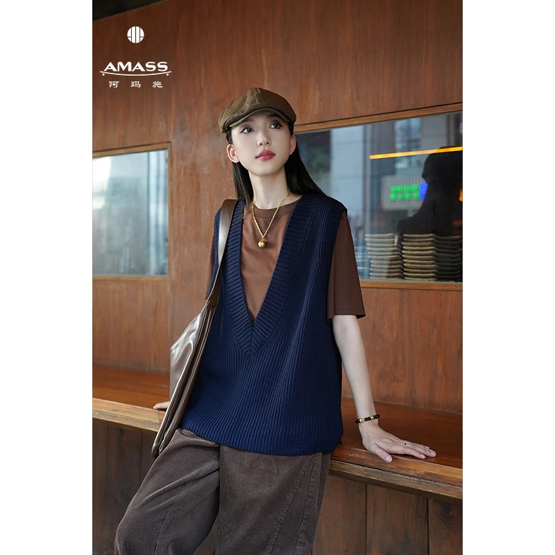 AMASS/阿玛施夏季新款时尚休闲百搭洋气减龄针织爆款马甲5399678
