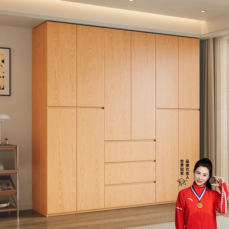 恒晟居橡木实木卧室家用分段式衣柜大容量组装衣柜FAS级经济型