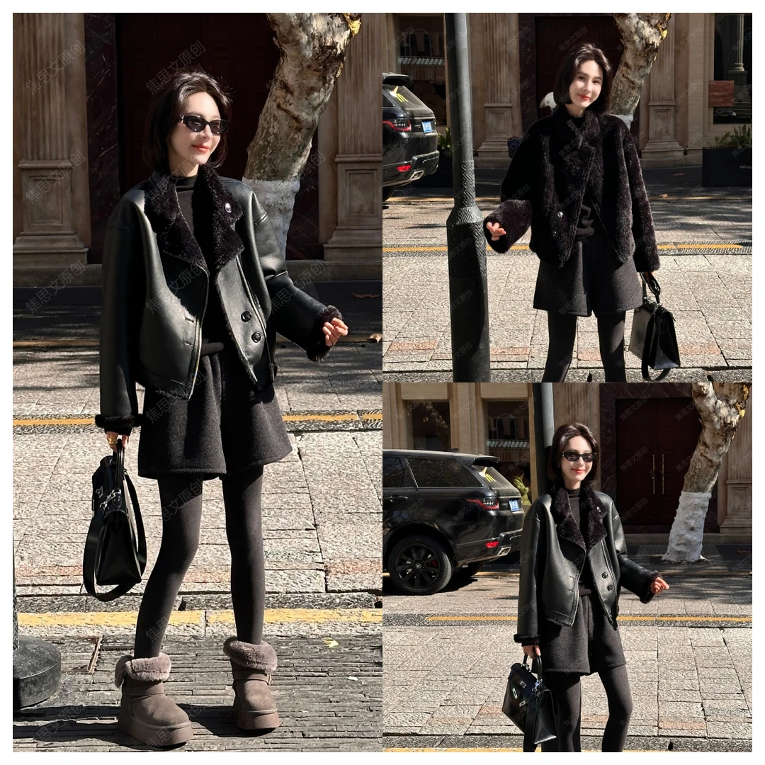 焦思文 冬季时尚休闲洋气百搭保暖双面穿皮毛外套25122810