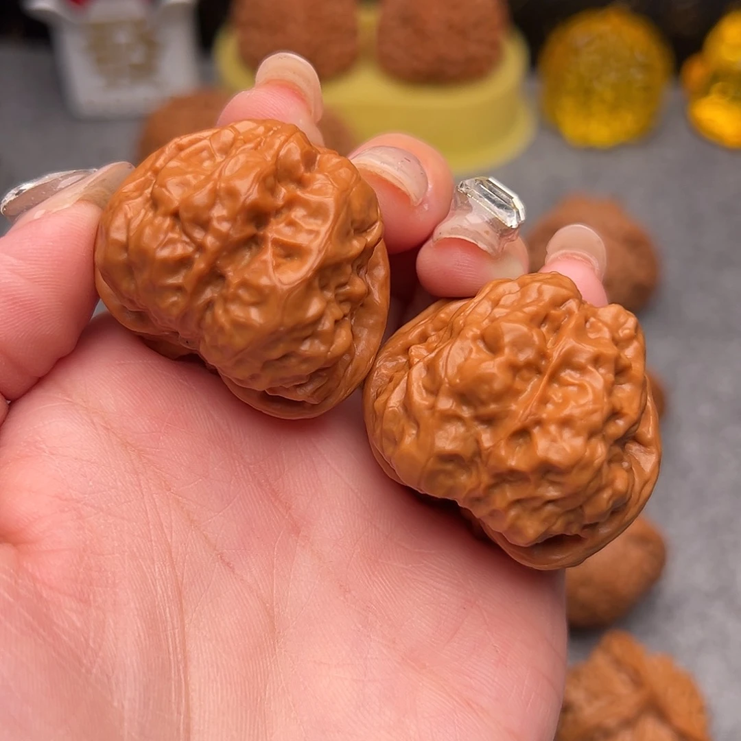 吊坠文玩核桃毕业精品精配三角蛙37全品水晶红皮