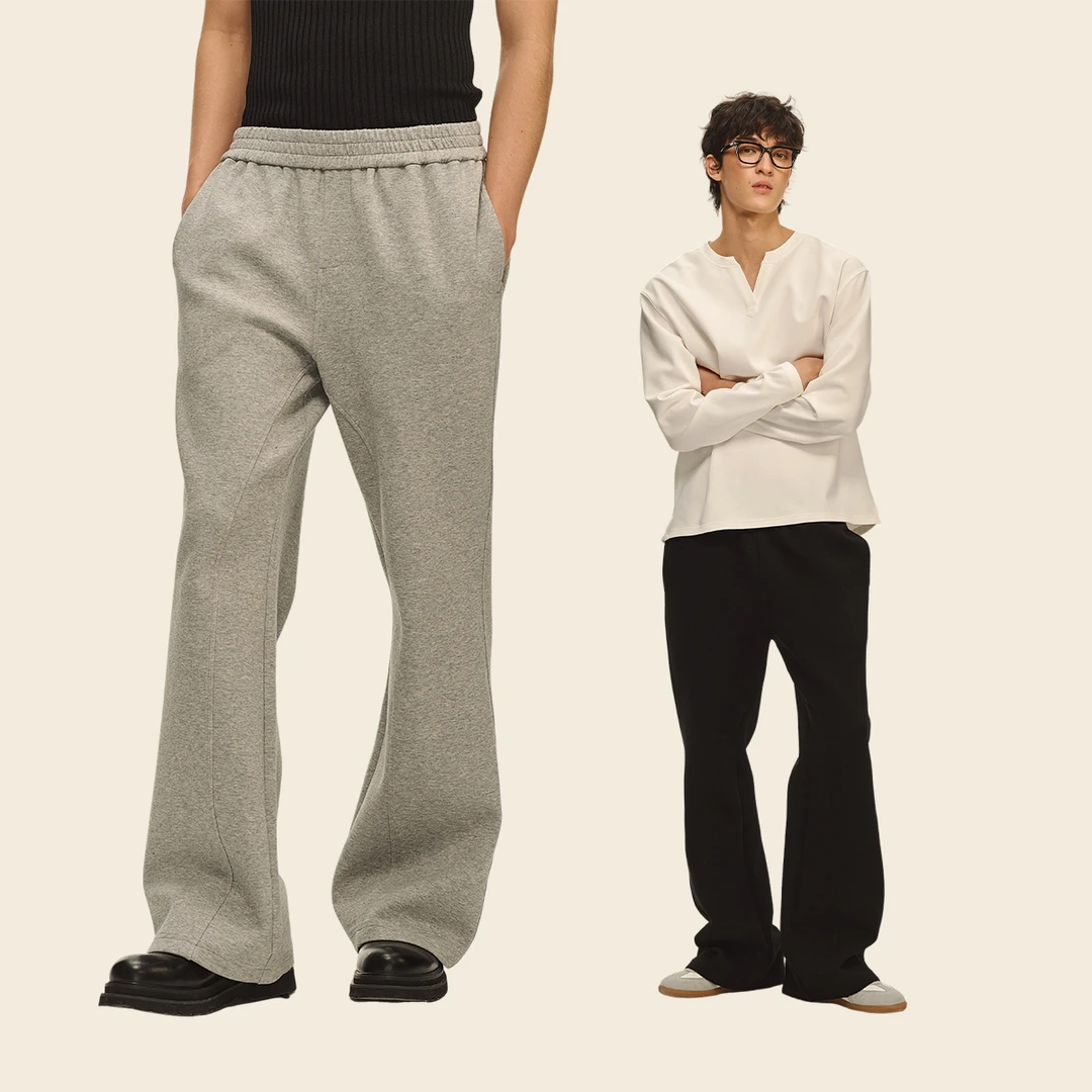 CLIMAX VISION澳产氨纶太空棉欧若风休闲微喇针织卫裤男直筒长裤