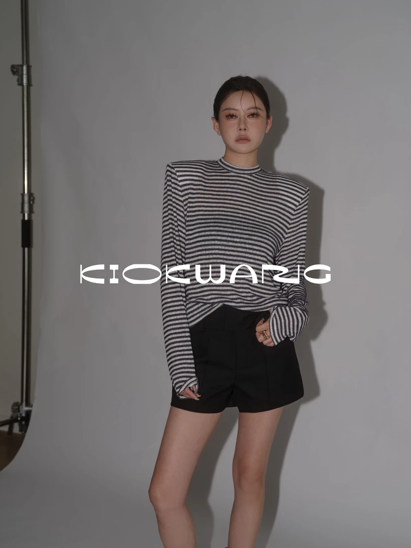 KIOKWANG//小众设计 时尚百搭修身横条纹长袖上衣夏季新款