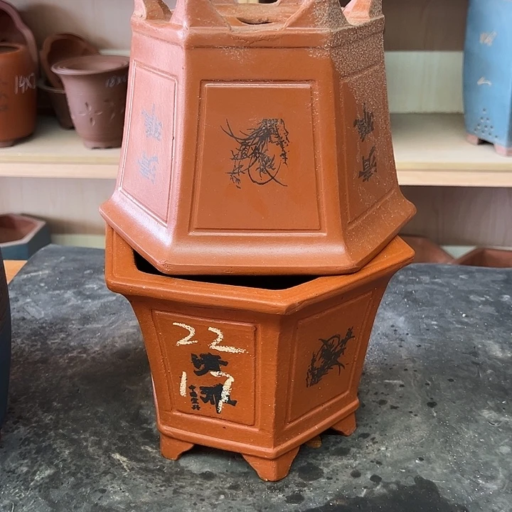 紫砂花盆，透气花盆