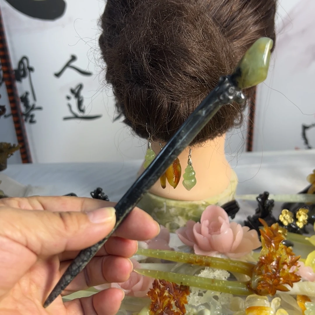 蛇纹石玉未镶嵌发饰