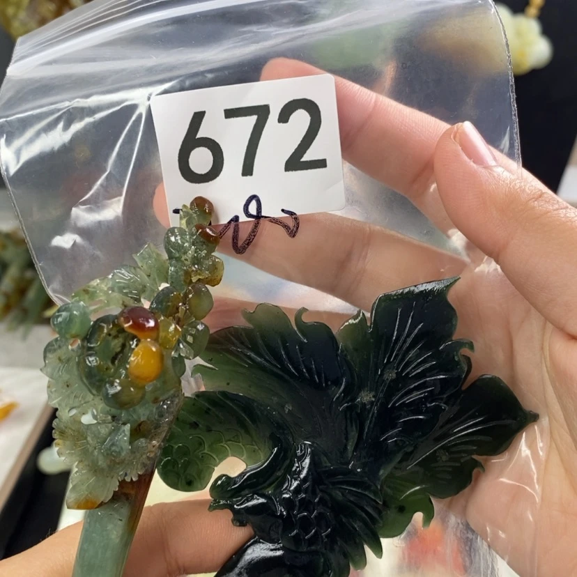 【闪购商品】岫玉发饰未镶嵌用****9