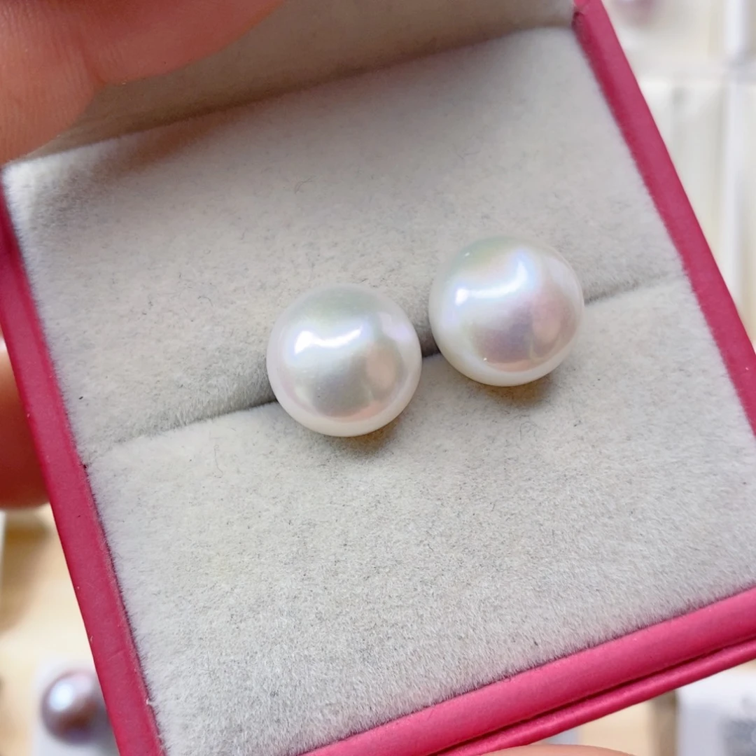 淡水珍珠耳饰银S925镶嵌