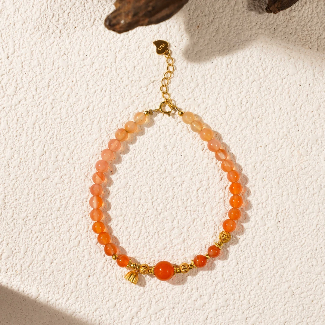 【才运亨通】南红渐变手链（天然珠宝多样性发其一）