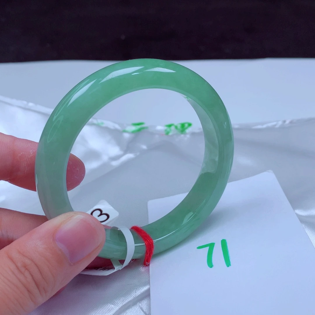 未镶嵌手镯翡翠缅甸天然A货翡翠手镯53.7