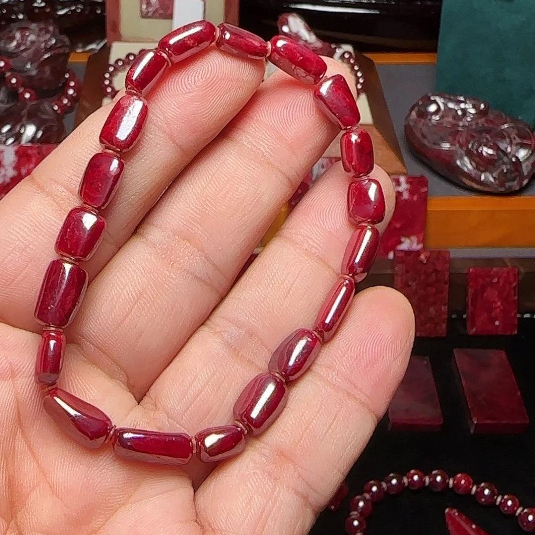 唐***糖天然辰砂原矿手串