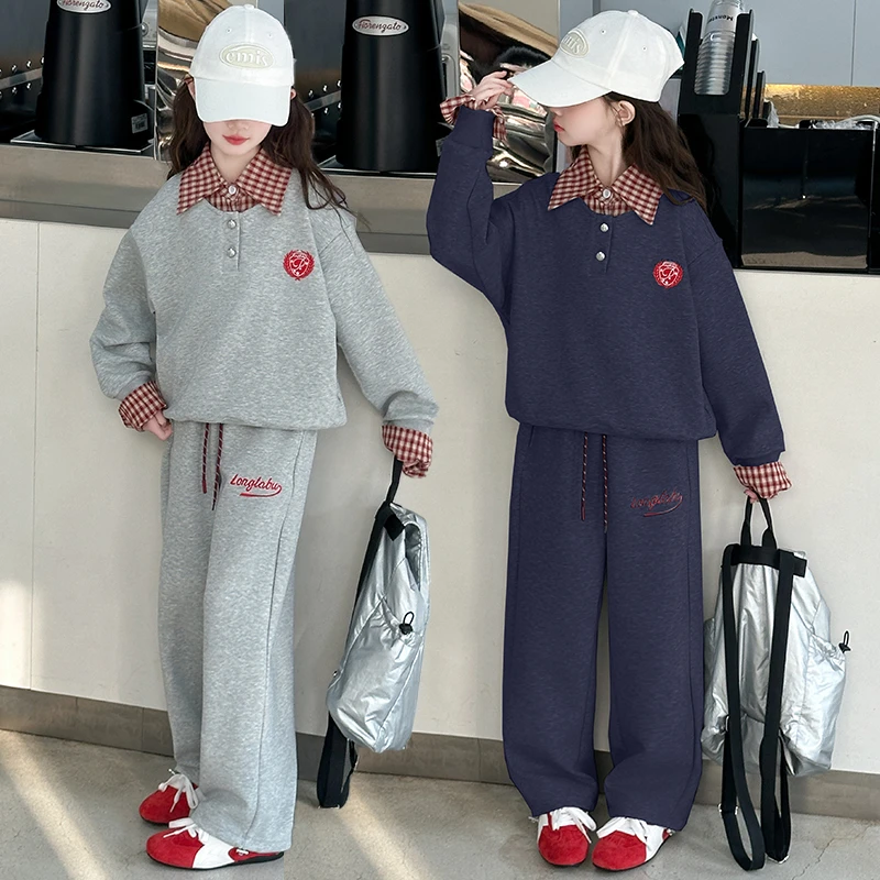 女童春季休闲两套装2025新款大童女孩宽松运动两件套儿童洋气春装