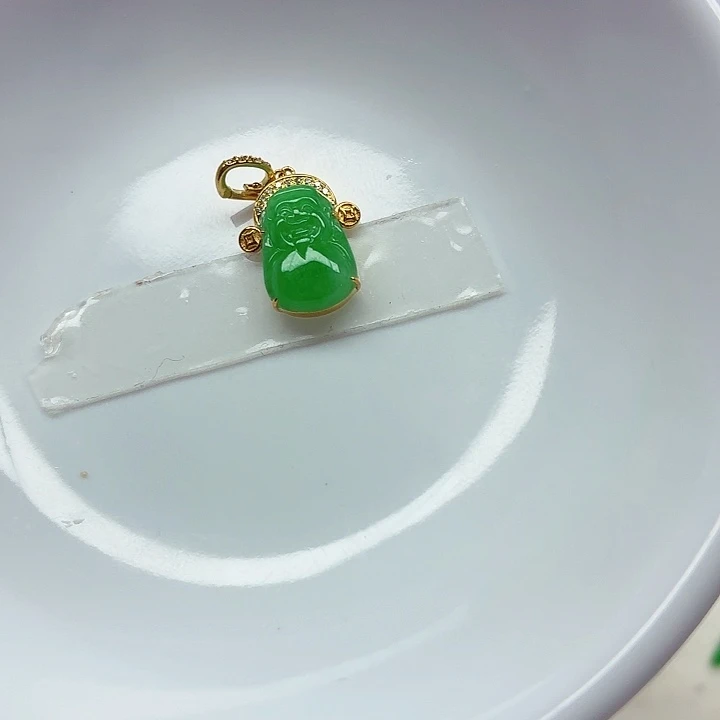 翡翠18K金镶嵌手链天然缅甸翡翠A货