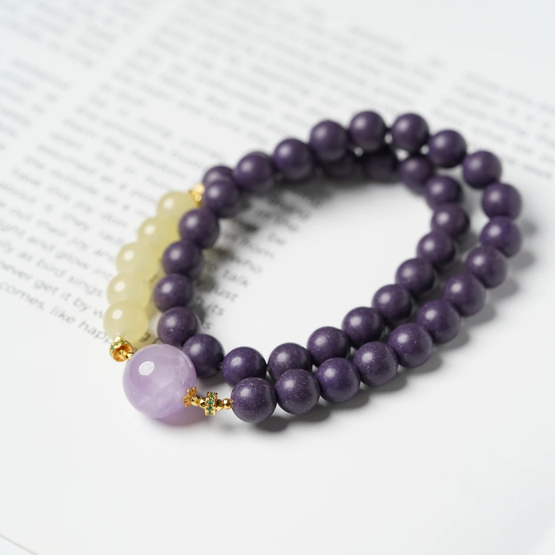 【珊木居】HXZ1270JY 紫阙归元合香珠0.8+1.3圆珠双圈手串