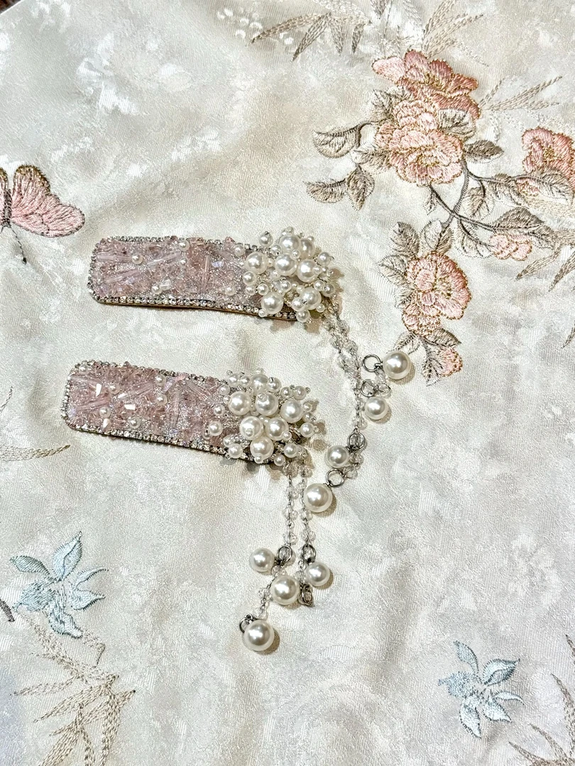 女抓夹BB夹边夹鸭嘴夹新中式发夹手工气质头饰饰品