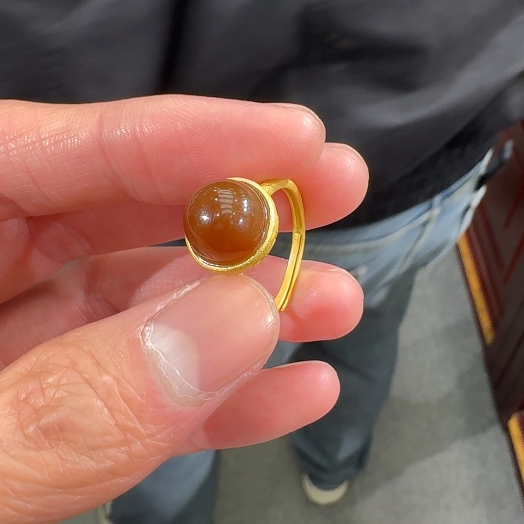 和田玉戒指银S925镶嵌214百瑞森