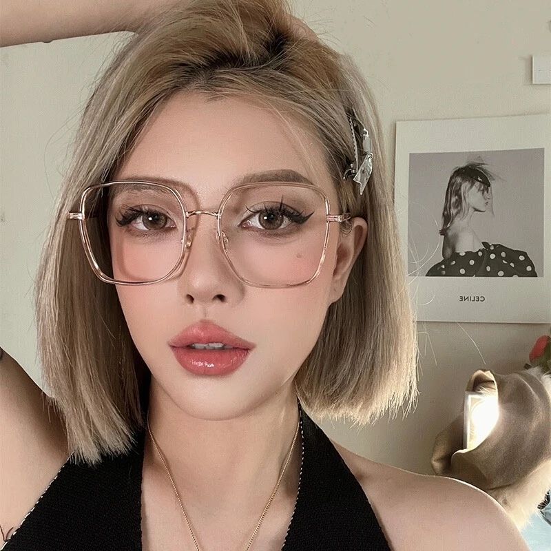 超轻大框眼镜女防蓝光高颜值素颜黑框眼镜大脸显瘦韩系配度数近视