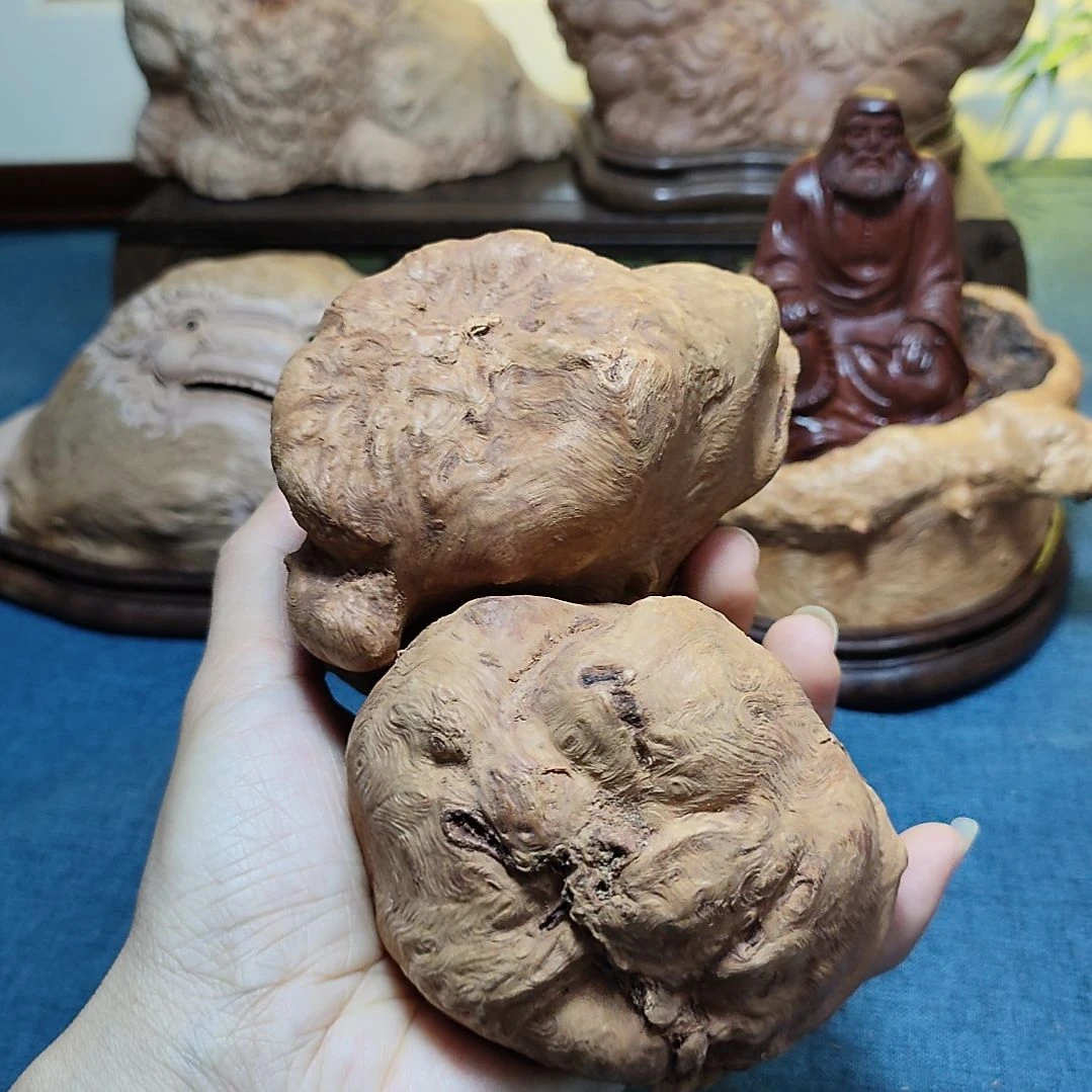 荔枝木左*计荔枝木随型香炉摆件