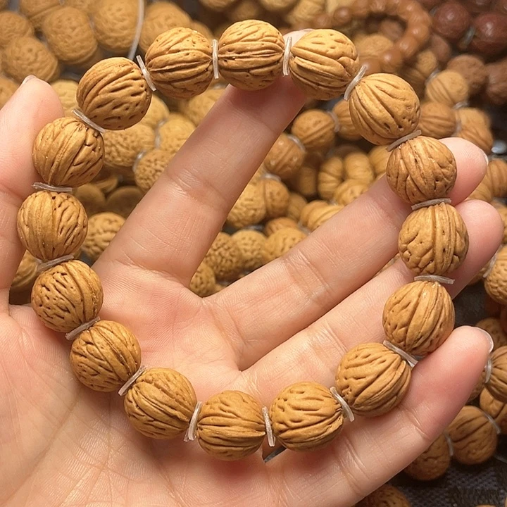 桃核手串核桃手串野生籽钱袋子接近15