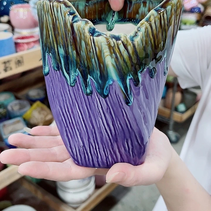 有孔，凑10元包邮陶瓷花盆发货！