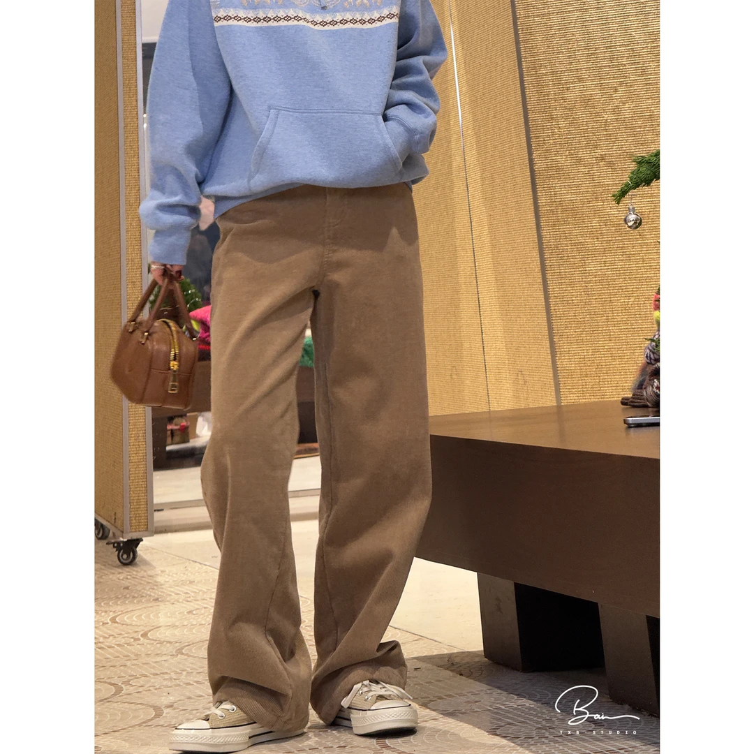 TXB “过冬灯芯”棉质加绒加厚舒适保暖百搭灯芯绒休闲裤XB-7970