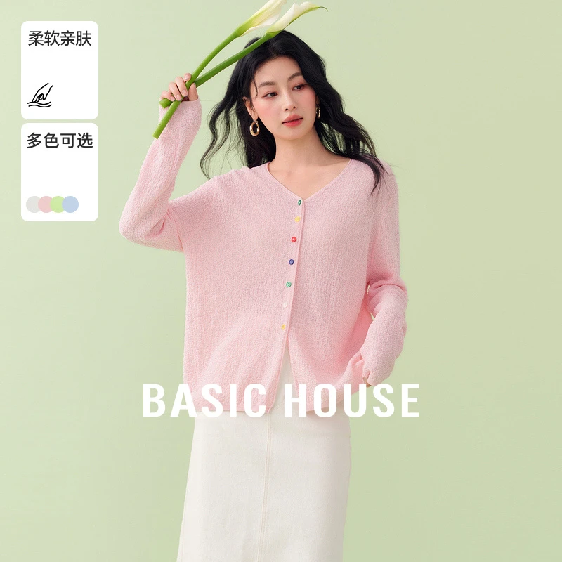 Basic House/百家好春季新款时尚设计感针织衫长袖-B0625B54252