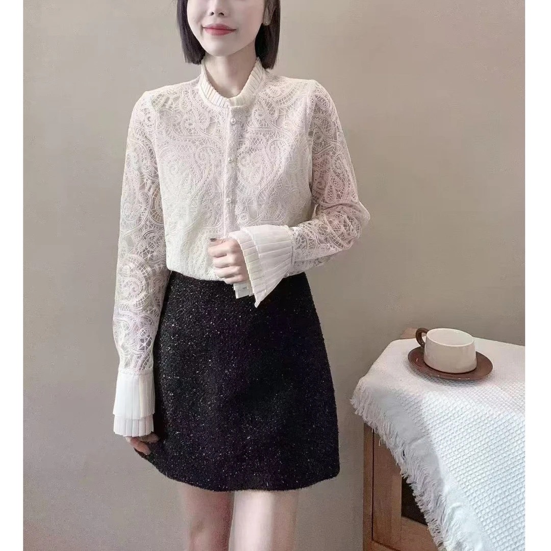 DS512321回味依衣时尚显瘦气质百搭2025软蕾丝小衫