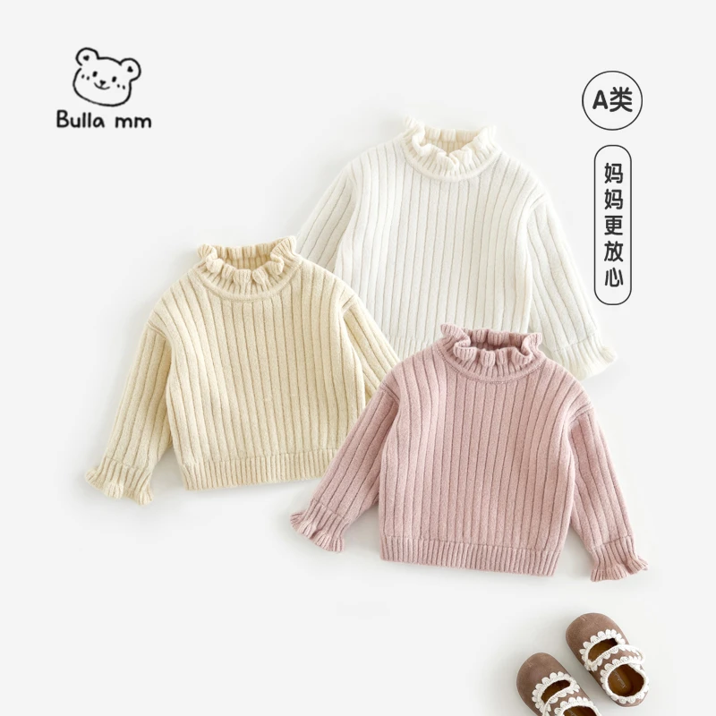 叭啦妈咪女童加厚毛衣2025冬装新款儿童可爱洋气毛衣HFM5009